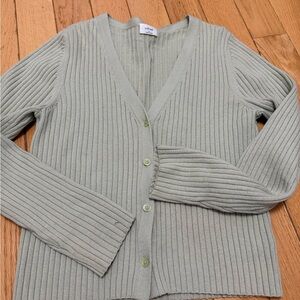 Wilfred Sage Green Ribbed Cardigan